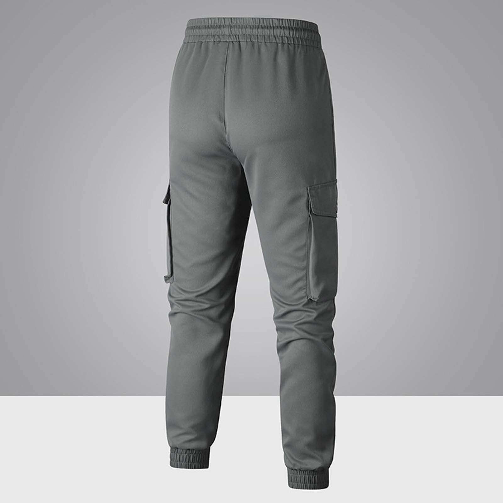 thumbnail image 4 of Pantalones de trabajo japoneses informales con bolsillos y cordón para hombre: pantalones nuevos de verano, holgados y transpirables para el día a día., 4 of 4